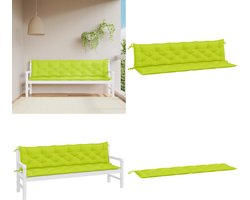 vidaXL Tuinbankkussens 2 st 200x50x7 cm oxford stof heldergroen - Tuinbankkussen - Tuinbankkussens - Tuinbank Kussen - Buitenbankkussen