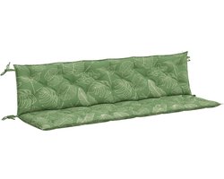 vidaXL - Tuinbankkussens - 2 - st - bladpatroon - 200x50x7 - cm - stof