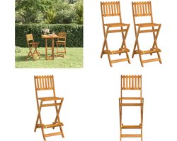 vidaXL Tuinbarkrukken inklapbaar 2 st massief acaciahout - Barkruk - Barkrukken - Barstoel - Keukenstoel