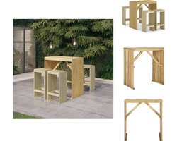 vidaXL Tuinbarset - Tuinbarsets - Barset - Terras Barset - 5-delige Tuinbarset geïmpregneerd grenenhout