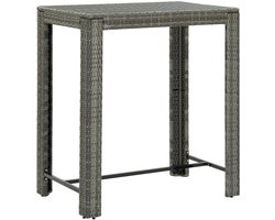 vidaXL - Tuinbartafel - 100x60,5x110,5 - cm - poly - rattan - grijs