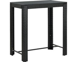 vidaXL - Tuinbartafel - 100x60,5x110,5 - cm - poly - rattan - zwart