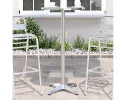 vidaXL Tuinbartafel in hoogte verstelbaar Ø59,5x70/114,5 cm aluminium