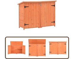 vidaXL Tuinberging - 128x42x91 cm - Hout - Waterdicht Houten Tuinhuis - Tuinopslag - Gereedschapschuur - Buitenkast - Waterdicht