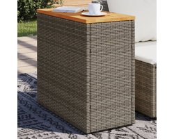 vidaXL Tuinbijzettafel - Poly Rattan - Grijs/Bruin