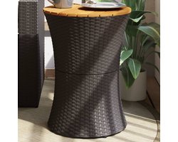 vidaXL Tuinbijzettafel - Trommelvormig - Zwart