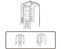 vidaXL Tuinboog - 250 cm Hoog - Donkergroen Tuin Bogen - Tuiboog - Smeedijzer - Groen - Metalen Tuinboog