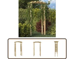 vidaXL Tuinboog - Geïmpregneerd Grenenhout Houten Tuinboog - Rozenboog - Tuingereedschap - Balkondecoratie - Plantensteun