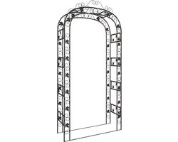 vidaXL Tuinboog - Stijlvol Staal - Zwart 116x45x240cm Tuinboog - Tuindecoratie - Metal Tuiboog - Zwarte Tuinboog - Bloemengordijn