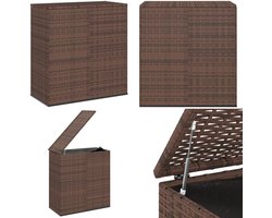 vidaXL Tuinbox 100x49x103,5 cm polyetheen rattan bruin - Kussenbox - Kussenboxen - Tuinbox - Opbergbox