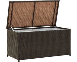 vidaXL - Tuinbox - 100x50x50 - cm - poly - rattan - bruin