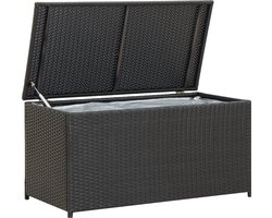 vidaXL - Tuinbox - 100x50x50 - cm - poly - rattan - zwart