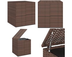 vidaXL Tuinbox 100x97,5x104 cm polyetheen rattan bruin - Kussenbox - Kussenboxen - Tuinbox - Opbergbox