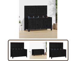vidaXL - Tuinbox - 121x55x64 - cm - massief - grenenhout - zwart