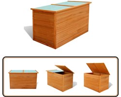 vidaXL Tuinbox 126x72x72 cm - Hout en Waterbestendig Waterbestendige Opbergkist - Houten Opbergkast - Tuinopslag - Buitentoebehoor - Veranda Kast