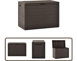 vidaXL Tuinbox 190L - Bruin - Binnen & Buiten Tuinopslag - Tuinkast - Opbergbox - Buitentoepassing - Polypropyleen Kast