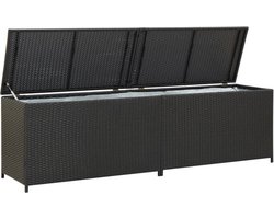 vidaXL - Tuinbox - 200x50x60 - cm - poly - rattan - zwart