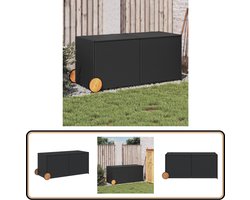 VidaXL Tuinbox 283L - Poly Rattan Zwart Tuinbox - Tuinartikelen - Buitenschilderij - Opbergtas - Ratan