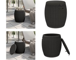 vidaXL - Tuinbox - 4-in-1 - polypropeen - zwart