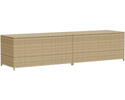 vidaXL - Tuinbox - met - wielen - 469 - L - poly - rattan - gemengd - beige