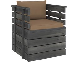 vidaXL - Tuinfauteuil - met - kussens - pallet - grenenhout