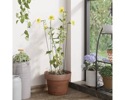 vidaXL Tuingereedschap - Plantenstaken - Plantenstaken 20 st 91 cm staal donkergroen - Plantenondersteuning - Groene Plantenstokken - Stevige Plantenstaaf