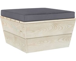 vidaXL - Tuinhocker - met - kussen - pallet - geïmpregneerd - vurenhout