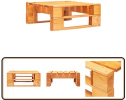 vidaXL Tuinhocker - Pallet Hout - Honingbruin - 60x60x25 cm Tuinstoel - Houten Stoelen - Pallets Meubels - Buitendecoratie - Balkon Decoratie