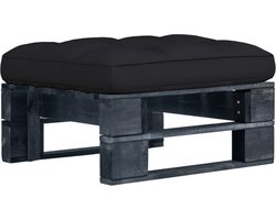 vidaXL - Tuinhocker - pallet - zwart - geïmpregneerd - grenenhout