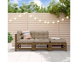 vidaXL - Tuinhoekbank - massief - grenenhout - grijs