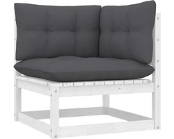 vidaXL - Tuinhoekbank - met - antracietkleurige - kussens - massief - grenenhout