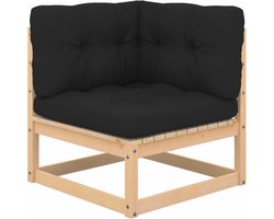 vidaXL - Tuinhoekbank - met - antracietkleurige - kussens - massief - grenenhout