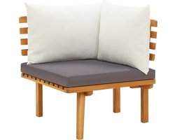 vidaXL - Tuinhoekbank - met - kussens - massief - acaciahout