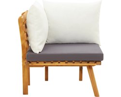 vidaXL Tuinhoekbank met kussens - Massief Acaciahout Tuinbank - Hoekbank - Acacia Hout - Buitendecoratie - Lounge Set