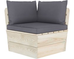 vidaXL - Tuinhoekbank - met - kussens - pallet - geïmpregneerd - vurenhout