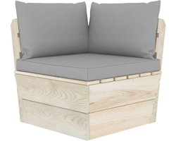 vidaXL - Tuinhoekbank - met - kussens - pallet - geïmpregneerd - vurenhout