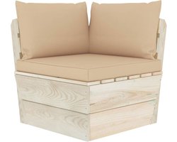 vidaXL - Tuinhoekbank - met - kussens - pallet - geïmpregneerd - vurenhout