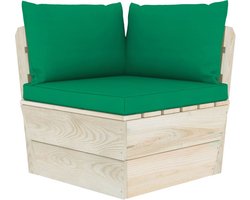 vidaXL - Tuinhoekbank - met - kussens - pallet - geïmpregneerd - vurenhout