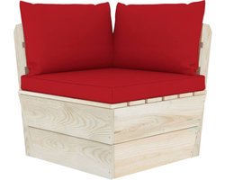 vidaXL - Tuinhoekbank - met - kussens - pallet - geïmpregneerd - vurenhout