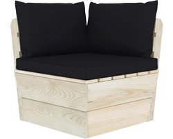 vidaXL - Tuinhoekbank - met - kussens - pallet - geïmpregneerd - vurenhout