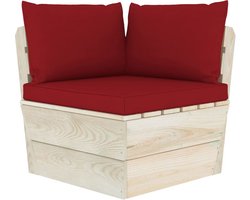 vidaXL - Tuinhoekbank - met - kussens - pallet - geïmpregneerd - vurenhout