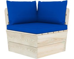 vidaXL - Tuinhoekbank - met - kussens - pallet - geïmpregneerd - vurenhout