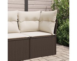 vidaXL - Tuinhoekbank - met - kussens - poly - rattan - bruin