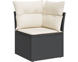 vidaXL Tuinhoekbank - Opbergruimte - Inclusief Kussens Tuinbank - Zwarte Tuinbank - Lounge Bank - Buitendecoratie - Relaxfauteuil - Tuinset - Outdoor Furniture