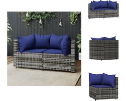 vidaXL - Tuinhoekbanken - met - kussens - 2 - st - poly - rattan - grijs