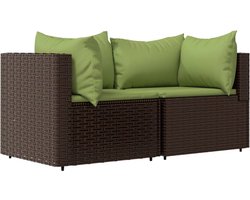 vidaXL Tuinhoekbanken - Rattan - Inclusief kussens Hoekbank - Tuinset - Lounge Set - Buitenbank - Tuinmeubel - Terrasstoel - Patioset - Kunststof Stoel