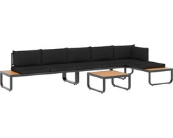 vidaXL Tuinhoekbankenset 4-delig met kussens Tuinbank - Loungebank - Outdoor Meubilair - Aluminium Meubel - Hkc Meubel - Lounge Set - Terras Meubels - Balkon Meubels - Zitgroep