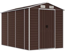 vidaXL - Tuinhuis - Bruin - 191x300x198 - cm - Gegalvaniseerd - Staal