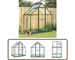 vidaXL Tuinkas 169x114x202 cm aluminium groen Tuinkast - Serre - Aluminium Serre - Groene Serre - Buitenkas