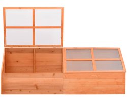 vidaXL Tuinkas 180x57x62 cm - Hout & PC platen Houten Broeikas - Tuinkas - Serres - Plastic Glas - Winterbescherming